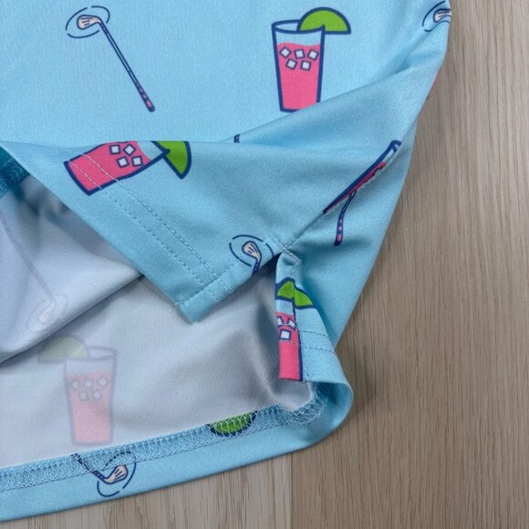 Full Wedge Golf Mens Aqua Blue Sip N’ Twirl Athletic Polo Golf Shirts Size 3XL - Picture 8 of 11